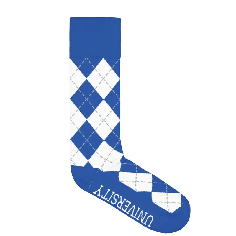 Custom Argyle Socks lifestyle photo showing custom branded socks being worn