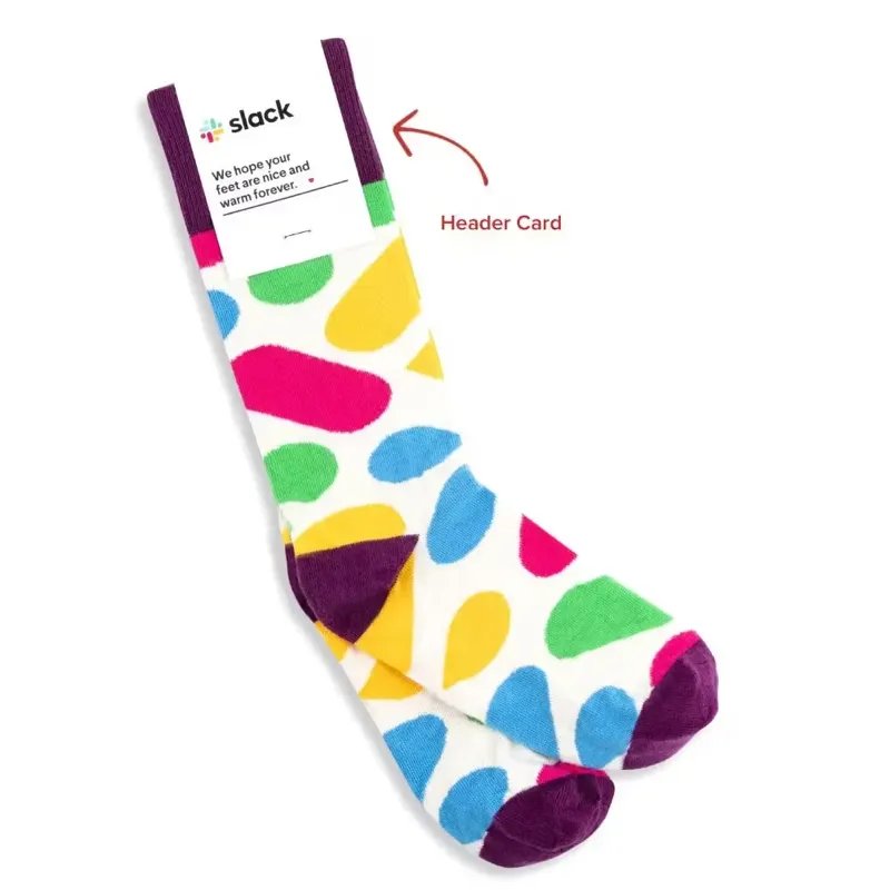 Custom Dress Socks lifestyle photo showing custom branded socks being worn