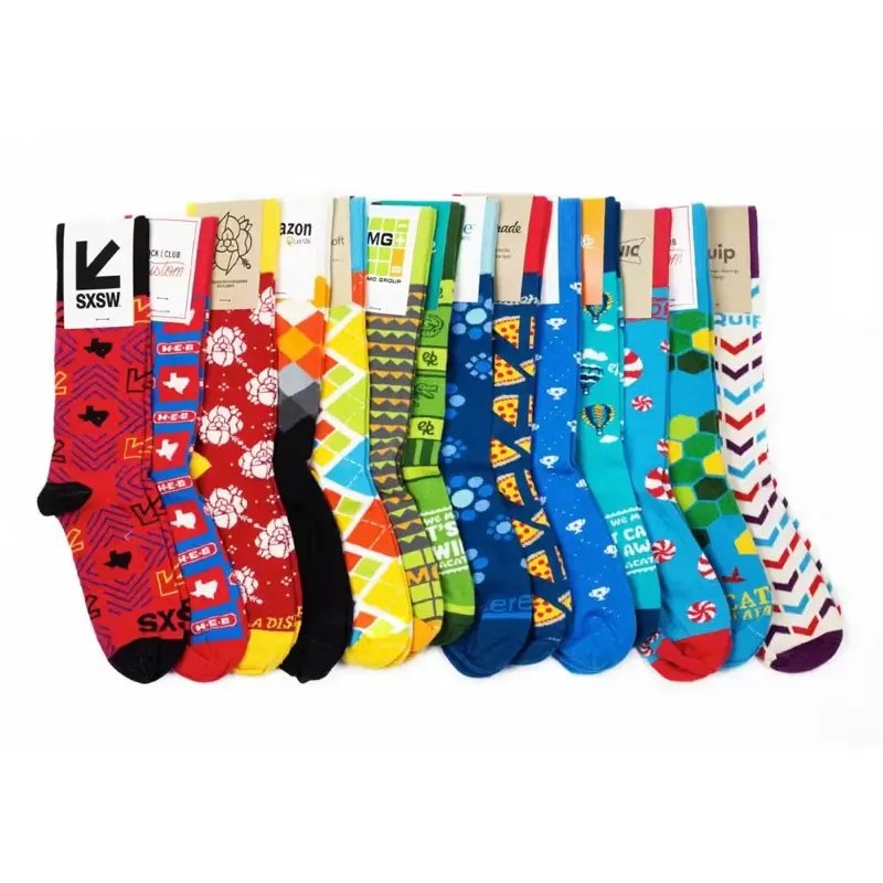Custom Pet Socks lifestyle photo showing custom branded socks being worn