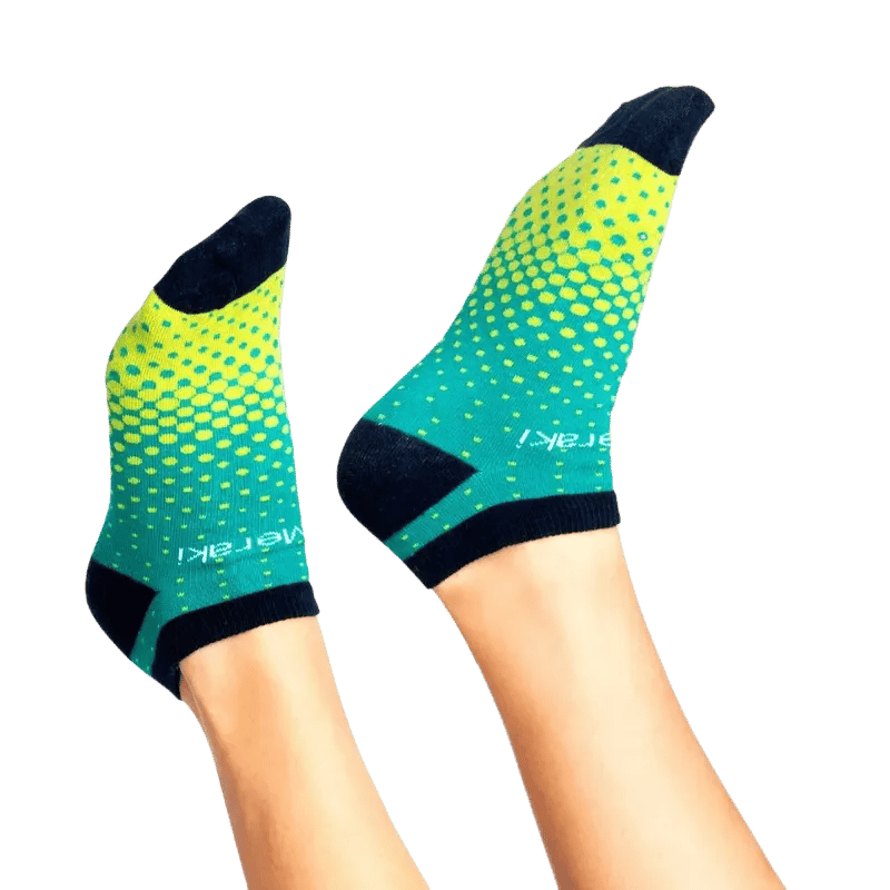 Custom Ankle Socks lifestyle photo showing custom branded socks being worn