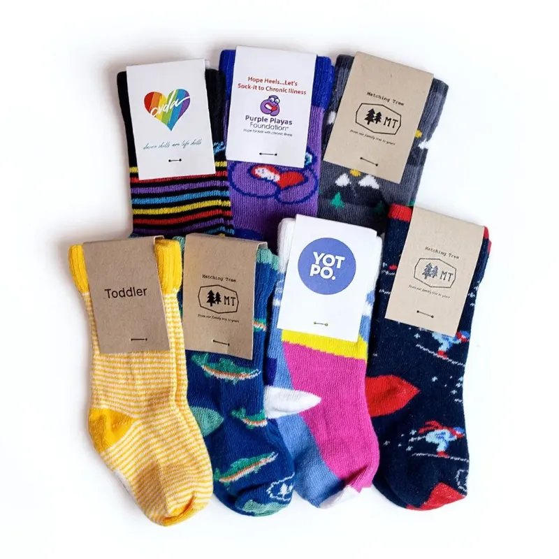 Custom Infant Socks lifestyle photo showing custom branded socks being worn