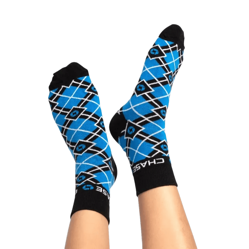 Custom Quarter Crew Socks lifestyle photo showing custom branded socks being worn